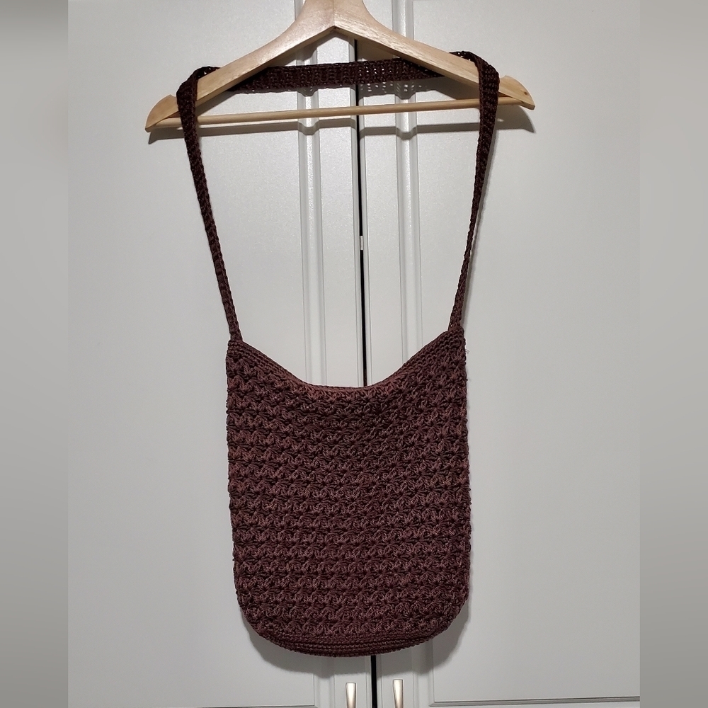 Brown Crochet Shoulder Bag Purse
